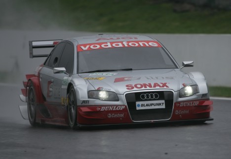 Vejret spillede en stor rolle i testen på Spa - her er det Tomczyk der kører rundt i den nye Audi A4 DTM-racer ved testen sidst i marts (Foto: Audi Sportpress)